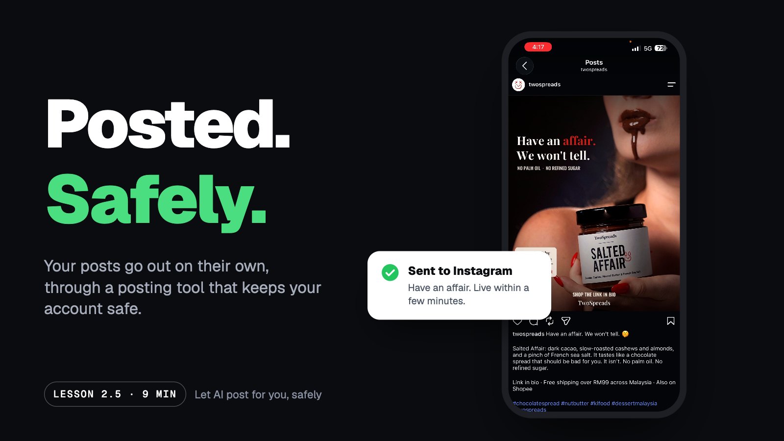 Lesson 2.5: Let AI post for you, safely